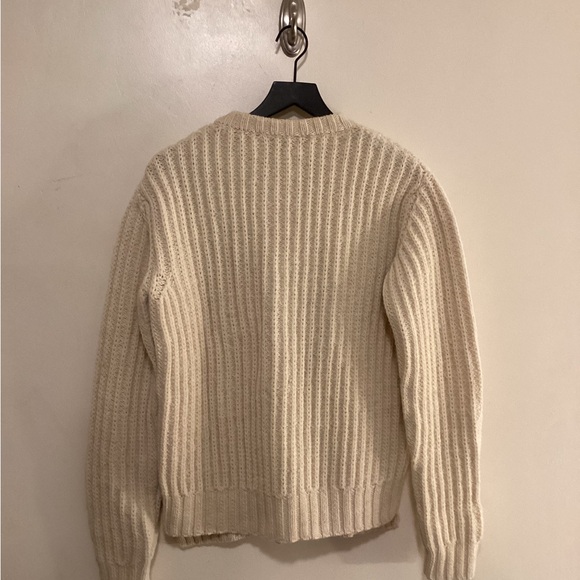 DRIES VAN NOTEN
Metallic Cable-knit Wool Sweater In Ecru - Picture 5 of 13